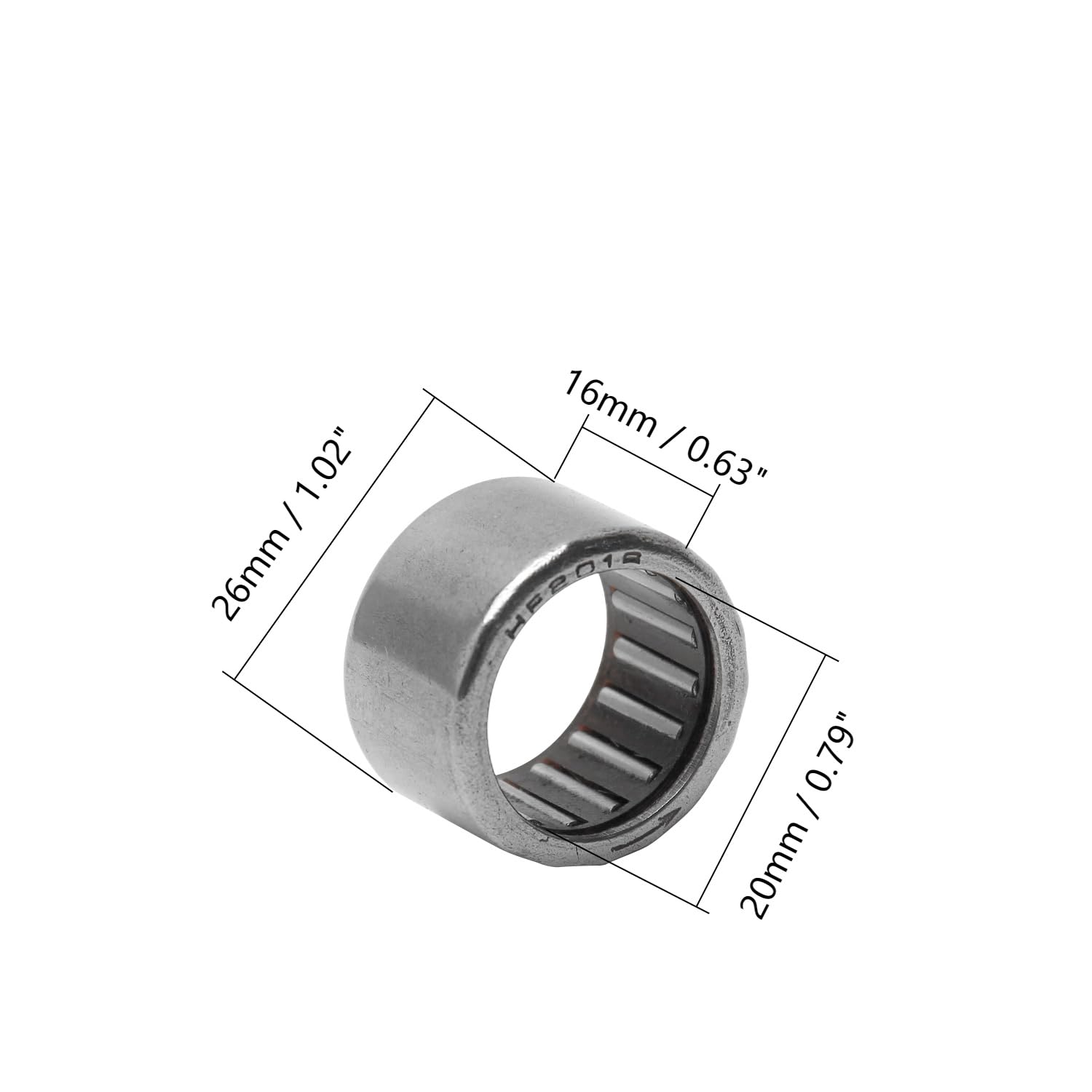 Othmro HF2016 GCr15 P0Z1 20x26x16mm Normal Accuracy One-Way Needle Bearing 1pcs