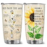 BECHUSKY God Says You Are Tumbler Christian Tumbler Bible Cosmetology Hairstylist Tumbler Bible Sayi