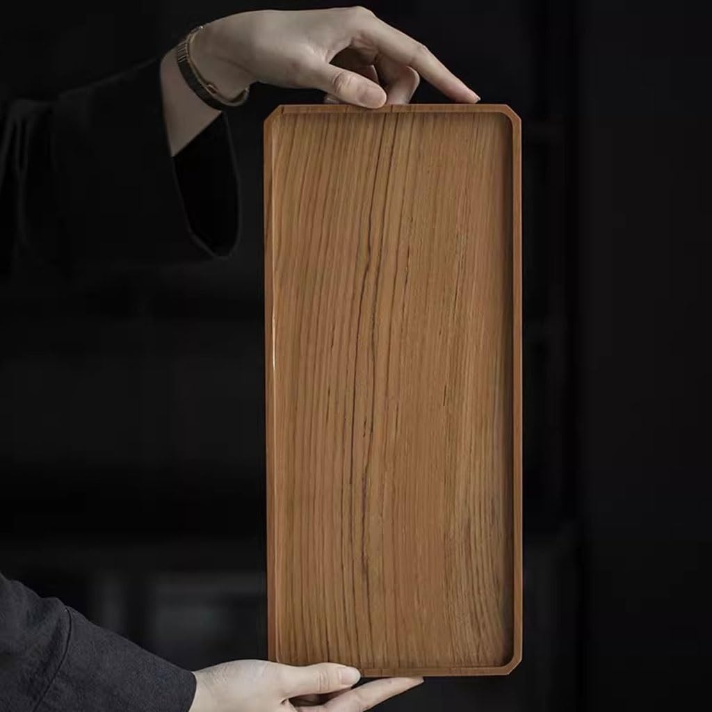 Bandeja de Madera para Servir - Bandeja Rectangular pequeña para Tetera para Uso doméstico - Bandejas de Madera Maciza para Servir Comida, refrigerios y Bebidas Hora del té
