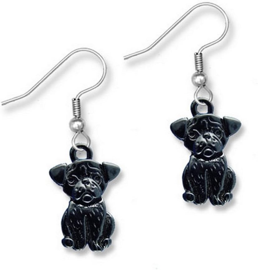Enamel Black Pug Earrings - Pug Dog Gifts for Women - Handcrafted in the USA