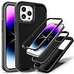 YmhxcY for iPhone 14 Pro Max Case Shockproof Dropproof Dust-Proof Drop Proof 3-Layer Durable Phone Case Heavy Duty Protection Phone Case Cover for iPhone 14 Pro Max 6.7 inch-Black