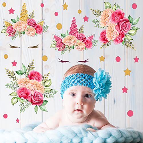 Sayala 2Pcs Unicorni Pegatinas De Pared,Unicornio Dormitorio Niña Estrella del bebé Adhesivo de Pared niños Decor (Estrella) Cover