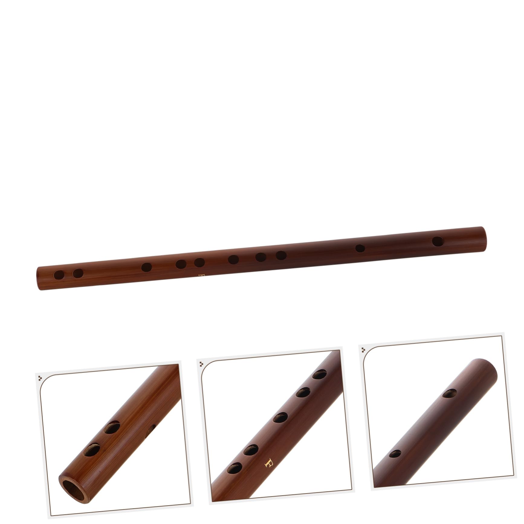 Toyvian 1 zestaw bambusowych fletów poprzecznych F- dla dorosłych mały instrument muzyczny flet poprzeczny, klapa F, mały instrument z bambusa, khaki