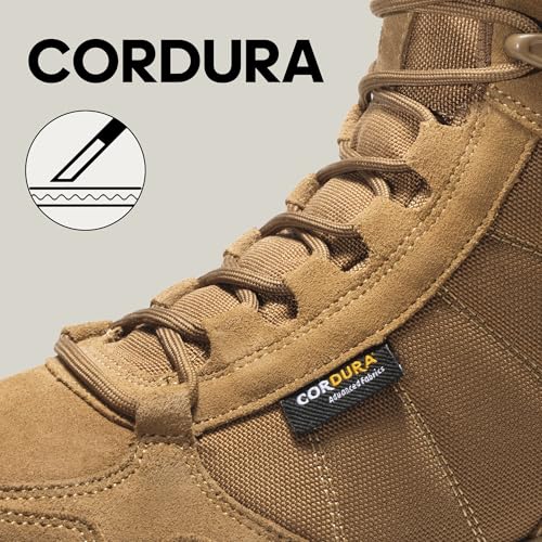 NORTIV 8 Men's Waterproof Lightweight Military Tactical Work Boots Outdoor Hiking Combat Motorcycle Boots,Size 13,Waterproof-Brown,SNMT222M