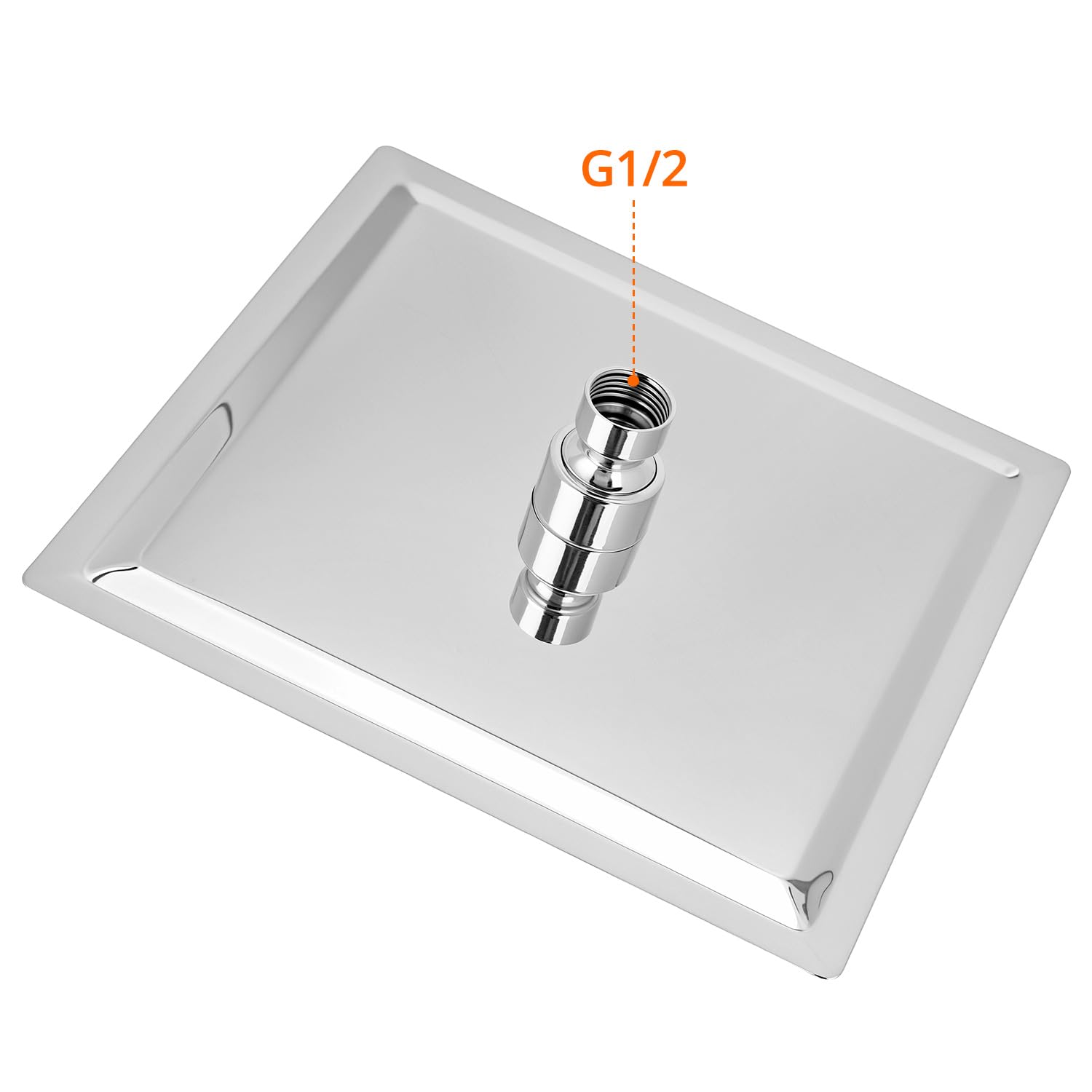 Voltix Soffione Doccia Quadrato 20x20 Cm In Acciaio Inox – Cromo, Effetto Pioggia, Anticalcare