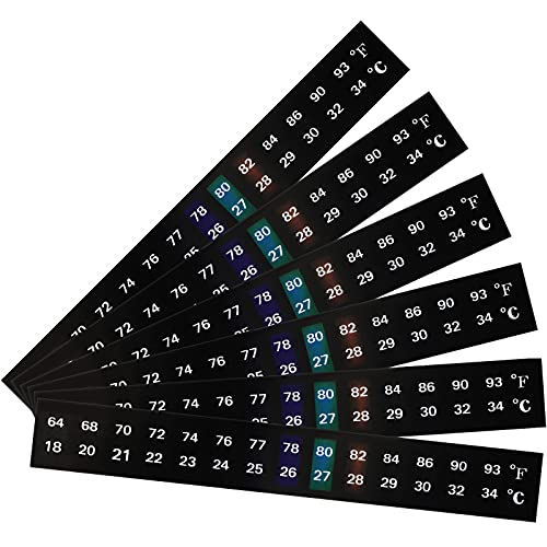 6 Pieces Horizontal Stick On Thermometer Strip Horizontal Thermometer Stickers Digital Temperature Display for Fermenting, Brewing, Wine, Beer, Kombucha Aquariums, 64-93Â°F (18-34Â°C) Adhesive Sticker