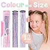 Hair Tinsel Clip in Dreamy Colorful Fairy Hair Tinsel Kit, 12 Pcs 24 Inch Glitter Clip in Hair Extensions for Girls Women Kids Christmas New Year Festival Party (Dreamy Colorful) #2