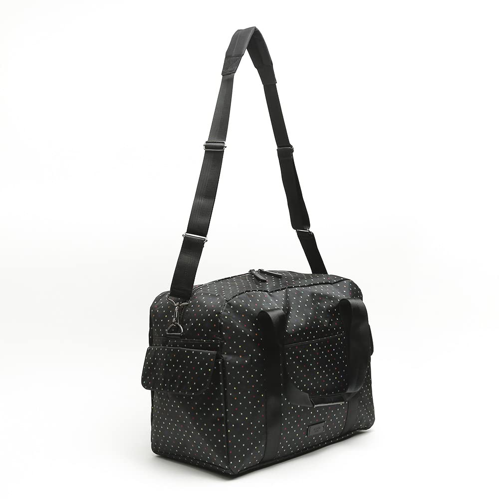 MISAKO Estri Bolsa Fin de Semana Estampado de estrellitas con Bandolera extraíble ED. Mujer - Estri Negro 33 X 45 X 22 cm