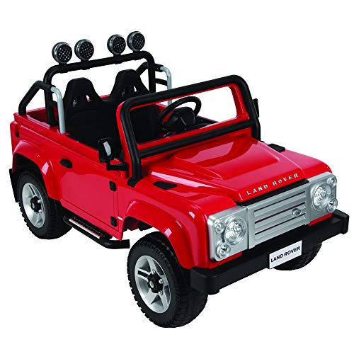Huffy Kid Electric Ride On 12V Land Rover SUV Red, Two Seater, Hot Red