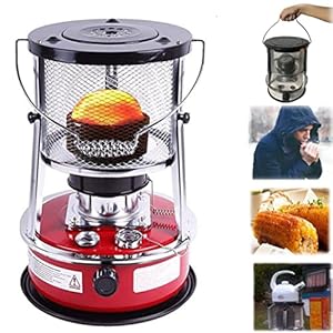 Kerosineverwarmer Ruimteverwarmer 9000BTU, geen elektriciteit voor noodverwarming, slaapkamer, huis, kantoor, boot Draagbare kerosinekachel, rood, wit (kleur: ROOD-