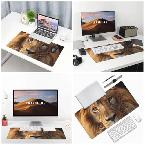 Tapis de souris grand format lion africain pour bureau et ordinateur - 7