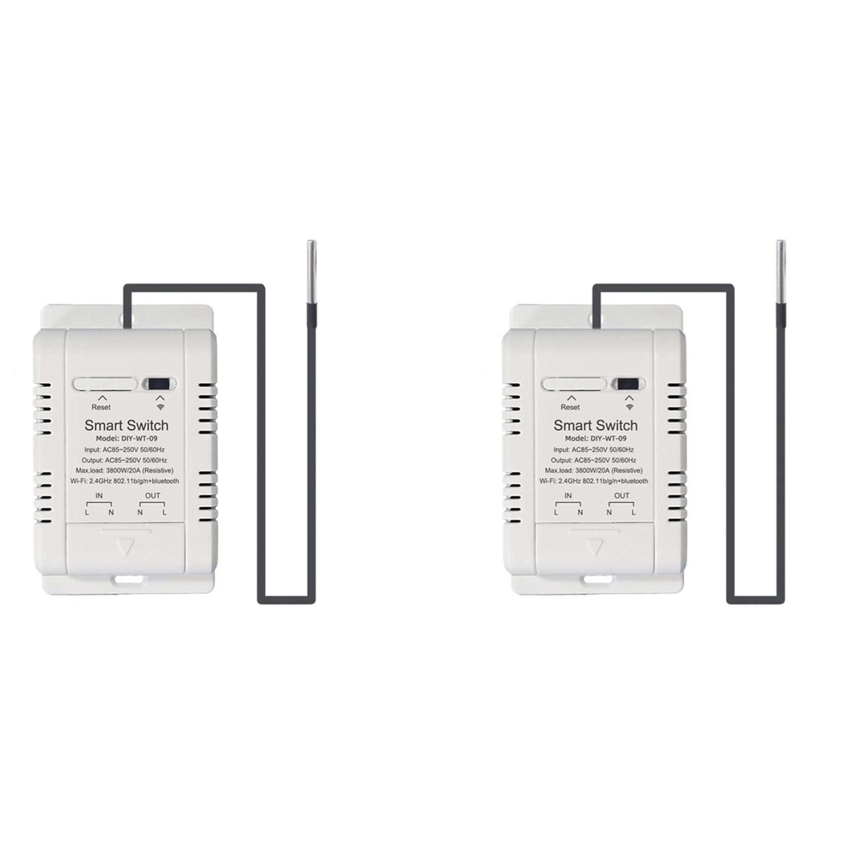 Jnchdghwa 2X WiFi Temperature Switch with 1M Sensor Smart WiFi 20A Thermostat Temperature Switch Supports Voice Control