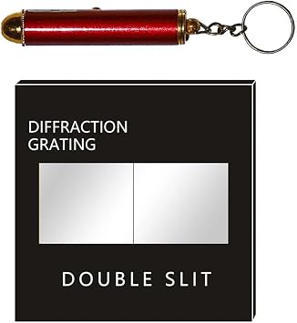 Holographic Diffraction Grating for Single Double Slit Experiment, Transmission Spectroscopy Tool for Physics Teaching Demonstration, Wavelength Decomposition Glass for Optical(0.08mm)