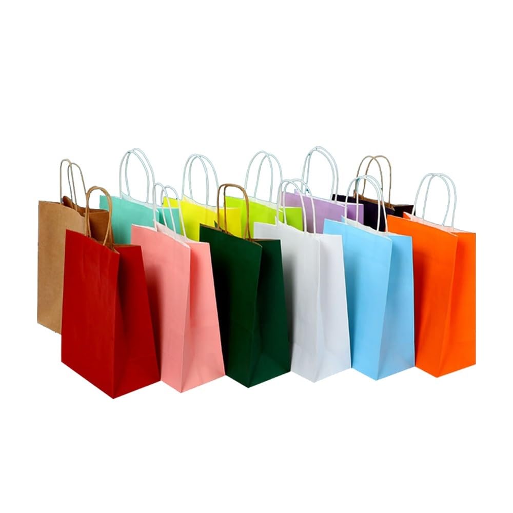 Torebki na prezenty z uchwytem, na biżuterię, na zakupy, Boże Narodzenie, Walentynki, wesele, kolorowe torebki papierowe, białe, 15 x 21 x 30 sztuk, 10/30/50 sztuk