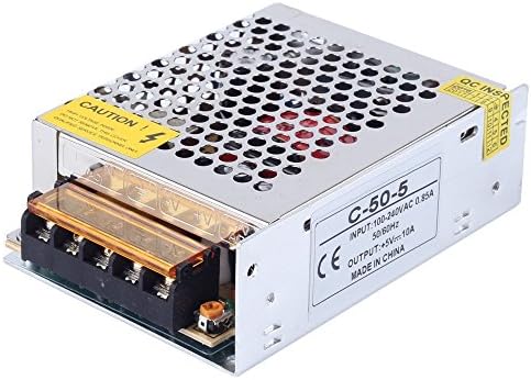 DC5V Power Supply CHINLY AC 110/220V to DC5V 10A 50W LED Driver Switch Power Supply Transformer for WS2811 2801 WS2812B WS2813 APA102 LED Strip Pixel Light