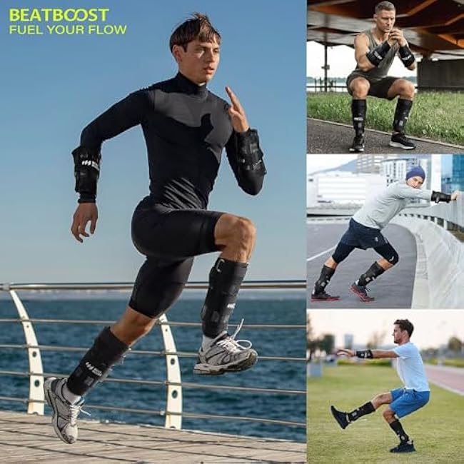 Ankle Wrist Weights 4lb/10lb/15lb/20lb/25lb Adjustable Leg Arm Weights for Men Walking Pilates Exercise Workout Gym Aerobics