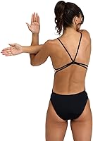 Vista 2 de Arena Traje de baño Performance Circle Stripe Lace Back para mujer