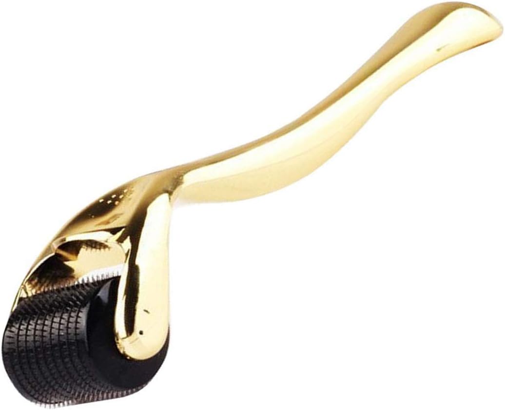 Baard Groei & Haar Hergroei 540 Titanium Microneedling Roller Anti Haaruitval Behandeling Kale Vlekken Schoonheid Tool, Goud, 0.3mm