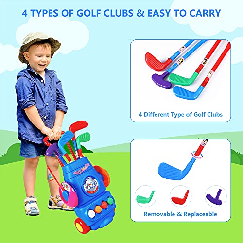 Toyly Toddler Golf Toy,4 Colorful Golf Sticks,4 Balls And 2 Practice Holes,Kids Golf Club Set,Sports Toys,Toys Gift For Boys Girls 3 4 5 6 Year Old #TOP2