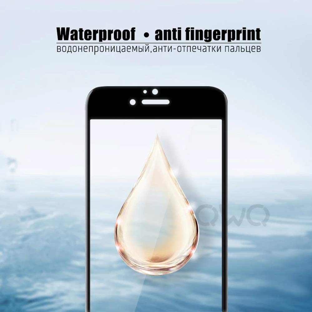 QWQ - Protector de pantalla de cristal templado HD 9H para iPhone 6S 6 Plus, película de vidrio de cobertura completa (para iPhone 6 6S Plus/blanco)