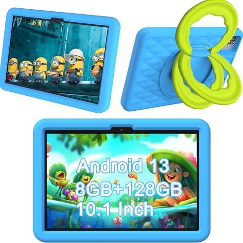HEMUYT Tableta Niños Android 13 de 10 Pulgadas, 8GORAM+128GOROM,Tablet Táctil Quad Core con...