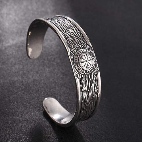 Pulsera Vegvisir de acero inoxidable ajustable para hombre miniatura 4