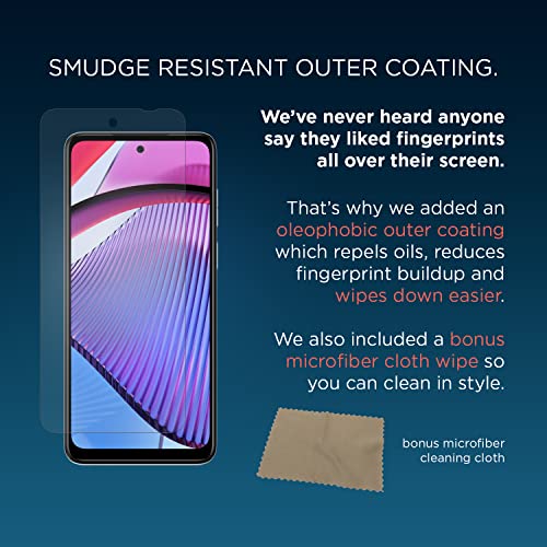 Motorola Essentials Moto G Power 5G (2023) Screen Protector- Strong 9H Tempered Glass, Anti Fingerprints, Anti Scratch, Anti Smudge #TOP2