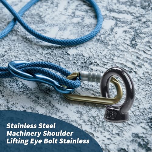 Image of Antrader M6 Lifting Eye Bolts,Stainless Steel Machinery Shoulder Lifting Eye Bolt,Black,4Pcs