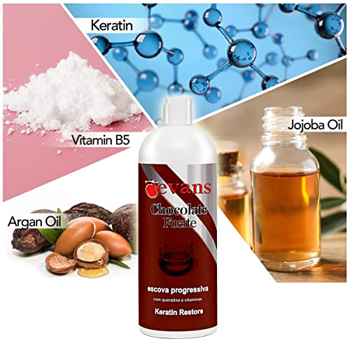 Evans Combo Pack Brazilian Keratin Hair Smoothing Treatment Blowout Straightening System + Clarifying Shampoo (16 Fl Oz Treatment + 16 Fl Oz Clarifying Smapoo) #TOP2