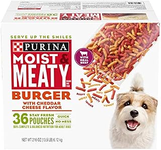 Purina Moist & Meaty Dry Dog Food, Burger with Cheddar Cheese Flavor