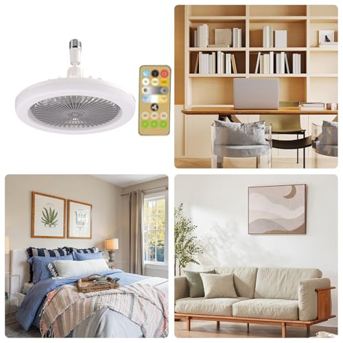 Ventilador de techo iluminado con lámparas regulables de control remoto 4