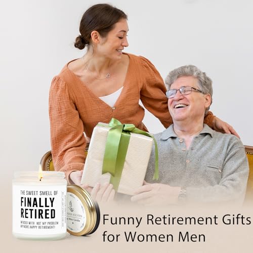 Image of Retirement Gift for Woman Man, Retired Gifts for Women Men, Coworker, Teacher, Nurse, Friends and Family, Funny Retirement Candle Decoration, Lavender Soy Wax Candle 7Oz