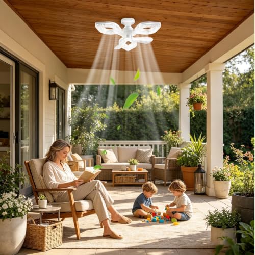 Ventilador de techo con lámpara LED regulable y mando para dormitorio 2