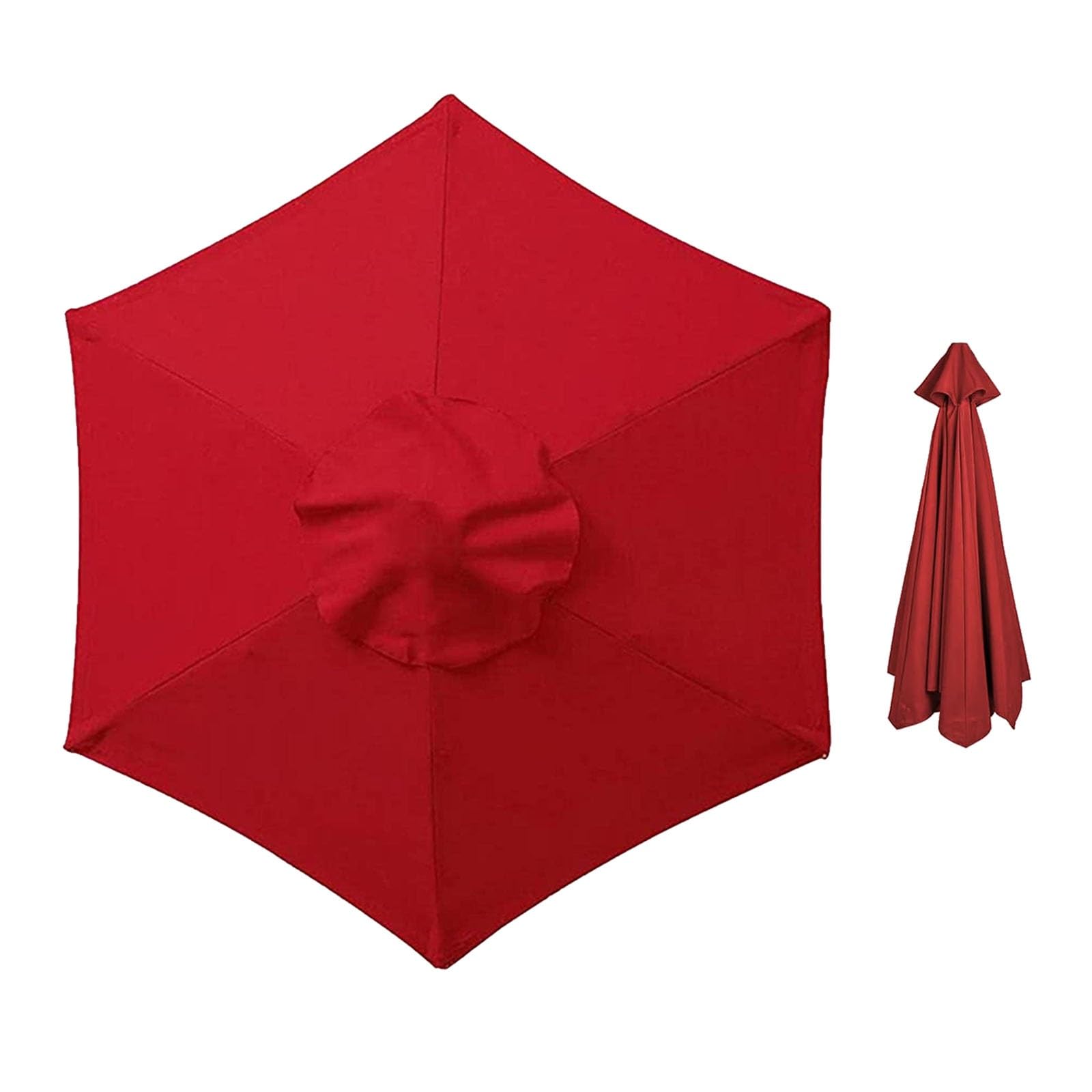 Umbrella Canopy Replacement, Outdoor Replacement Cover, Umbrella replacement top, Replacement parasol fabric cover, 6Ribs / 8 Ribs, Replacement parasol fabric cover for Garden Umbrella(Red,6ribs:2.7m/