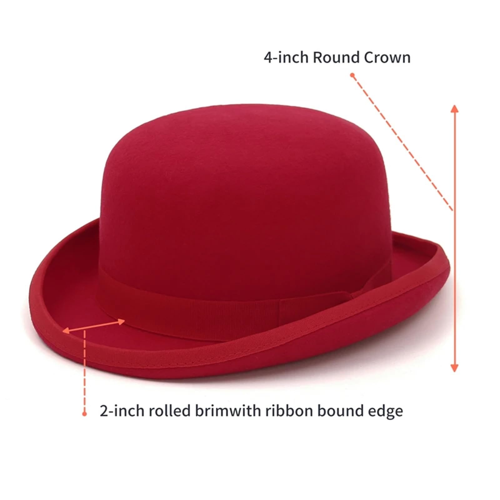 Sombrero de Copa Sombrero de copa fieltro lana for hombres y mujeres, sombrero Formal fiesta, gorra mago para Una Gala