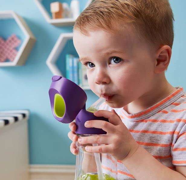 Miniatura 9 de b.box Botella de agua de Tritan de 20 onzas  Botella de agua grande y moderna con popote abatible para niños, a prueba de derrames, sin BPA (Passion