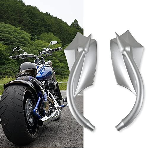 Image of DREAMIZER Motorcycle Mirrors for Handlebars - Universal 8MM 10MM Side Mirror for Street Glide Road King Street Dyna Bob Softail Sportster,Silver