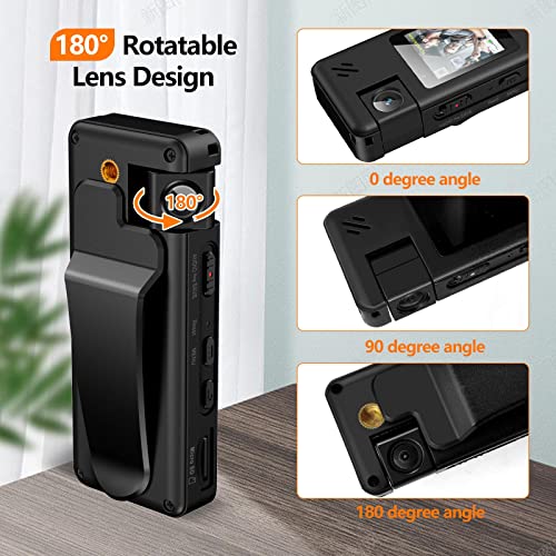 Hoestr 64Gb Body Camera With Audio, 1080P Police Body Cam With 180° Rotatable Lens And Upgrade Rotate Clip, Body Worn Camera For Delivery Riding Indoor #TOP2
