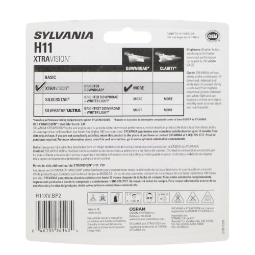 SYLVANIA H11 XtraVision Halogen Headlight Bulbs — 2-Pack - Image 3