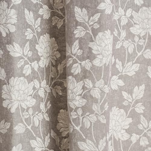 Image of haus & kinder Printed Jacquard Window Curtain 5 Feet Long Pack of 1 Window Curtain, 5 Feet Curtain for Window (Chateau Rose, Moonbeam Nature Design 130x152 CM)