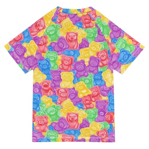 Cute Frogs Mushrooms Boy Bathing Suit Short Sleeves Summer Clothes Swimwear Beach Tops 3T2