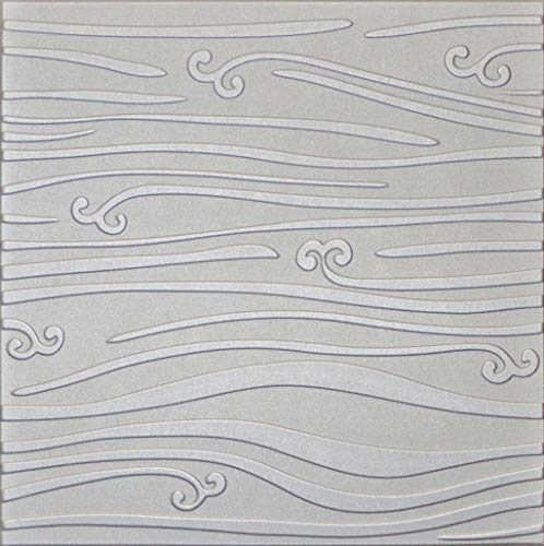 R102 Silver 20x20 Amazing Styrofoam Tin Look Ceiling Tiles Easy to Glue Up On Any Type of Surface