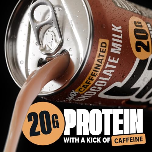 Image of Spylt Max Chocolate Milk Protein Snacks, 20g Protein, 140mg Caffeine, 12 | Ready to drink coffee and shake in one, 90 calories, sugar free, lactose free, rich creamy taste, grab and go can