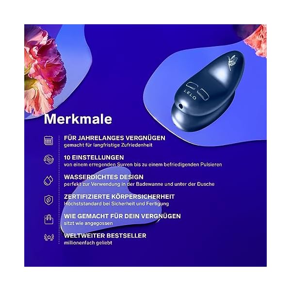 LELO NEA 3 Kleines Vibratorei für Frauen Vibratoren Frauen Leise Mini Vibrator mit 10 Lusteinstellungen und unterschiedlichen Intensitäten, Pitch Black – Bild 5