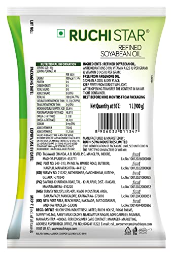 Image of Ruchi Star Refined Soyabean Oil 1 L Pouch