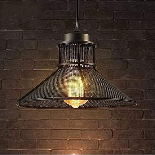 Lámpara colgante E27 industrial retro de hierro antiguo para iluminación de techos en lofts