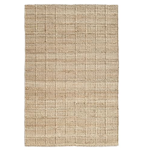 Tapete decorativo de yute tejido a mano 2'x3' natural miniatura 1