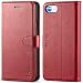 TUCCH iPhone 8 Wallet Case, iPhone 7 Case, Premium Leather Folio Case with [Kickstand] [Card Slots] [Magnetic Closure] Flip Notebook Cover [TPU Interior Case] Compatible with iPhone 8/7, Red