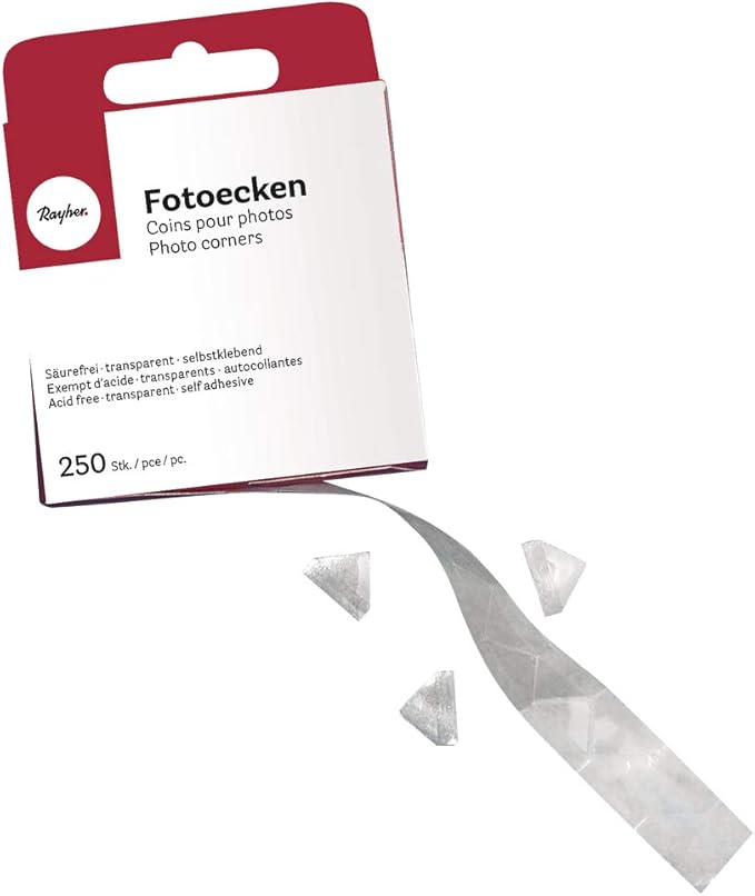 Rayher – 3340200 – EasyGlue Fotoecken, 1,3×1,5 cm, Box 250 Stück Rayher – 3340200 – EasyGlue Fotoecken, 1,3×1,5 cm, Box 250 Stück