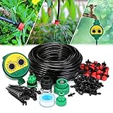 AGSIVO Drip Irrigation Kit Sprinklers System for Garden Included 25Meter Irrigation Tubing Hose Timer Drippers and Various Watering Drip Kits